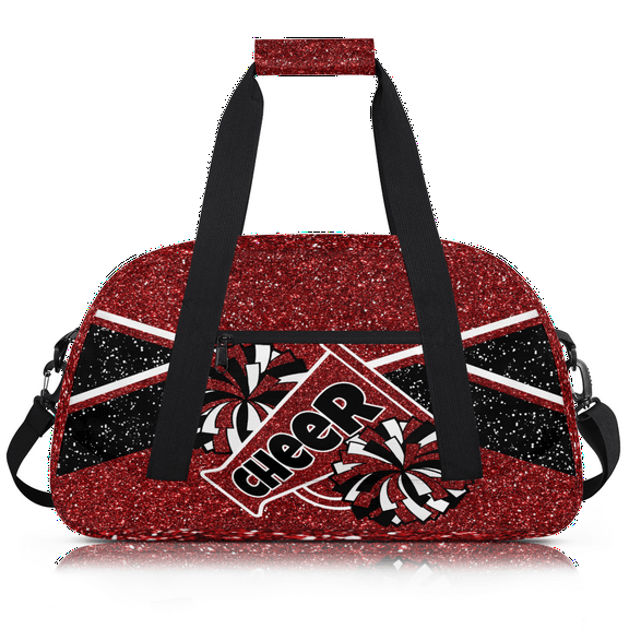 Herdesigns Cheer Bag Sports Duffle Bags Cheerleader Red Gym Bag Weekender Travel Bag Waterproof Overnight Bag Carry On Travel Tote Bag Dance Bags