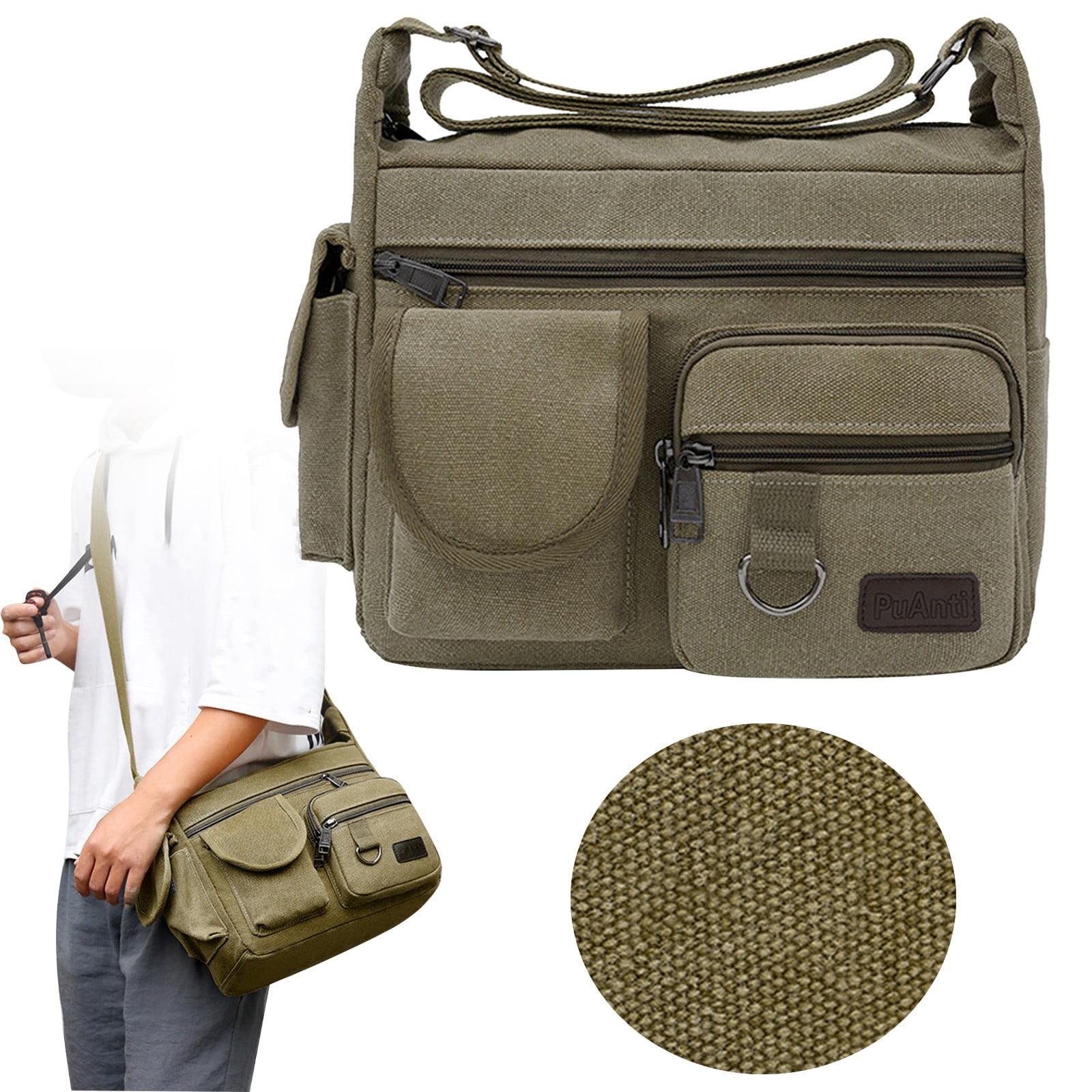 Canvas Tool Bag,Wide Mouth Tool Organizer Bag,Large Capacity Tool Bags for Men,Canvas Tool Storage Bag for Storage,Handbag for Screwdrivers,Wrench,Pliers Hand Tools,12.2x8.27 in(Green)