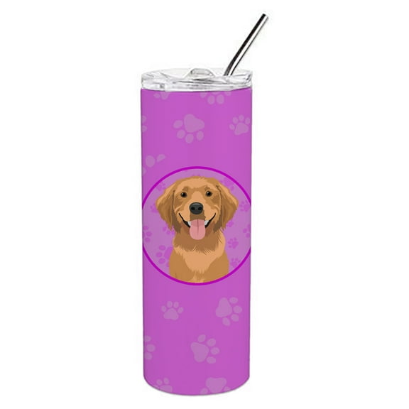 Carolines Treasures WDK1333TBL20 Golden Retriever Red Design2 Stainless Steel 20 oz Skinny Tumbler Pink 20 oz multicolor