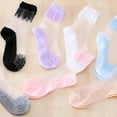 thumbnail image 4 of MESSUEN Sheer Ankle Socks Women Lace Stockings Mesh Socks Transparent Socks for Women Socks Vintage Socks Mens Sock Purple One Size, 4 of 6