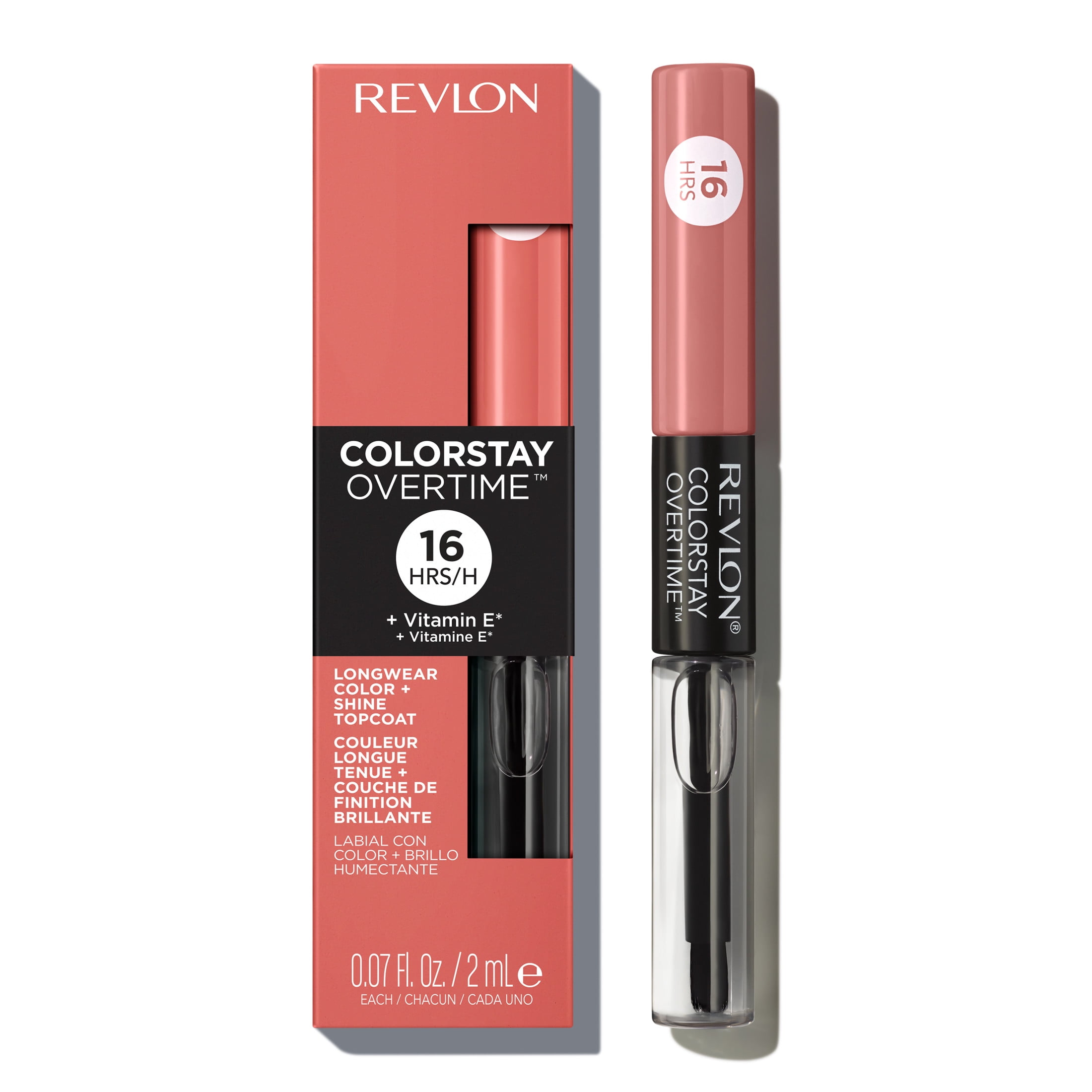 (3 pack) Revlon ColorStay Overtime Longwearing Gloss Lipstick with Vitamin E, 510 Boundless Nude, 0.07 fl oz