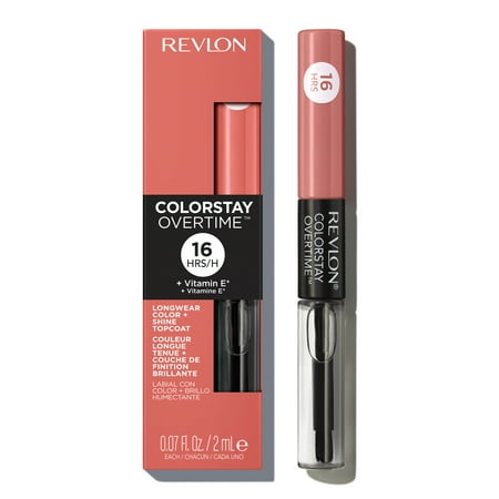 Revlon ColorStay Overtime Longwearing Gloss Lipstick with Vitamin E, 510 Boundless Nude, 0.07 fl oz