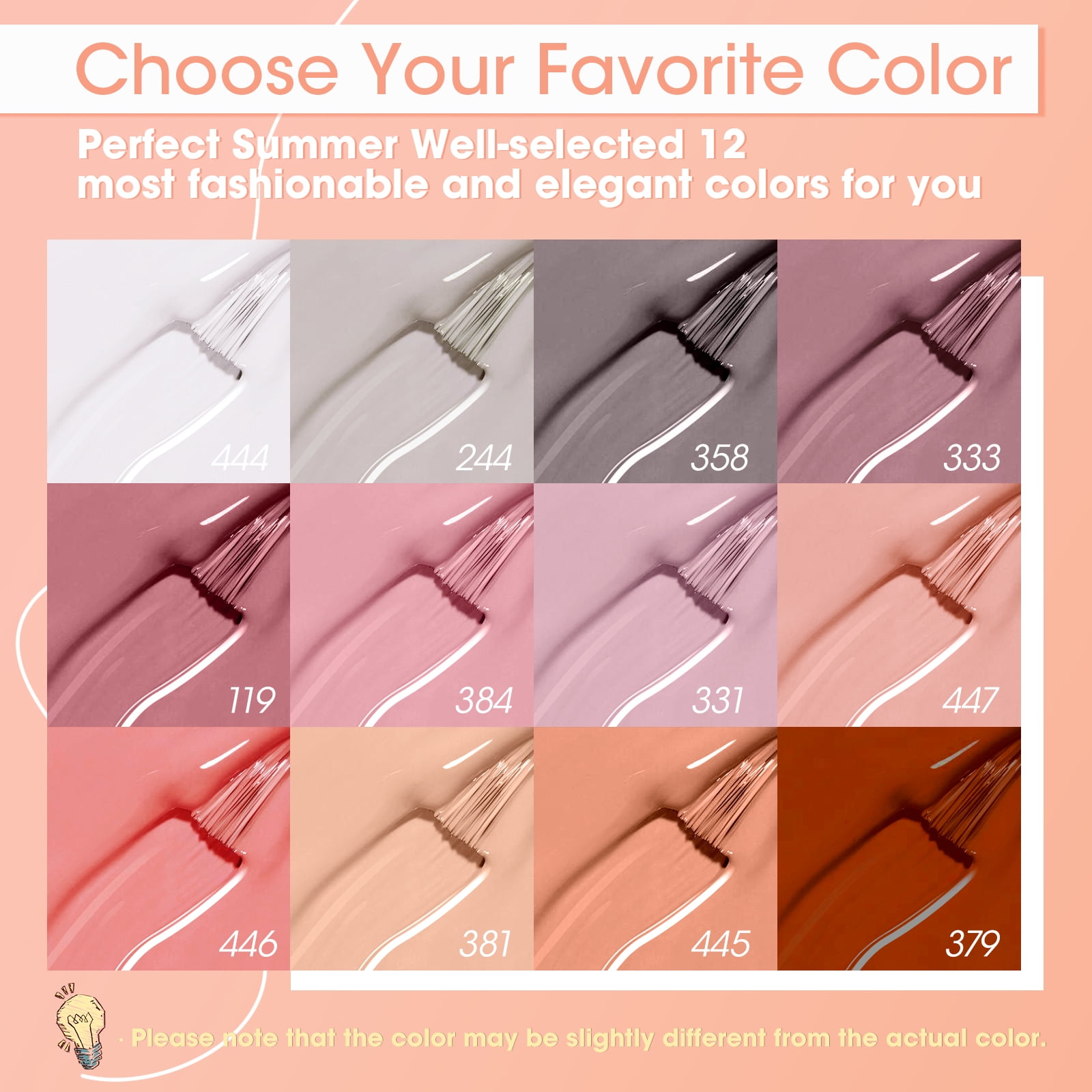 Perfect Summer Gel Nail Polish Starter Kit with 36W UV Light, 12 Colors Nude Grey Pink Brown Gel Polish with Top and Base Coat, Soak Off Gel Polish Kit with UV Nail Lamp, UV Nail Gel Gift for Women