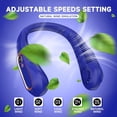 thumbnail image 2 of Ventilador de cuello portátil, ventilador de cuello personal con batería recargable USB ajustable de 5 velocidades para mujeres y hombres, pequeño ventilador sin aspas con pantalla LED manos, 2 of 5