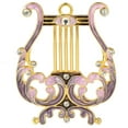 thumbnail image 2 of Matashi  Home Decorative Showpiece Traditional Ancient Harp Hanging Ornament (Pewter), Hand-Painted (Purple, Lavender and Gold), 2 of 4
