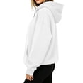 thumbnail image 6 of SYwaren Women's Fall Sweatshirt Solid Color Half Zip Hooded Long Sleeve Fashion Casual Loose Fit Pullover Top, 6 of 7