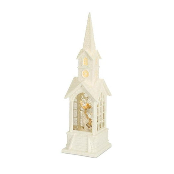 Melrose International 72827 Church Snow Globe w/ Angel