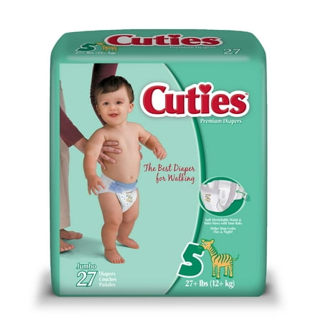 Cuties Baby Diapers, Size 5, 27 Count