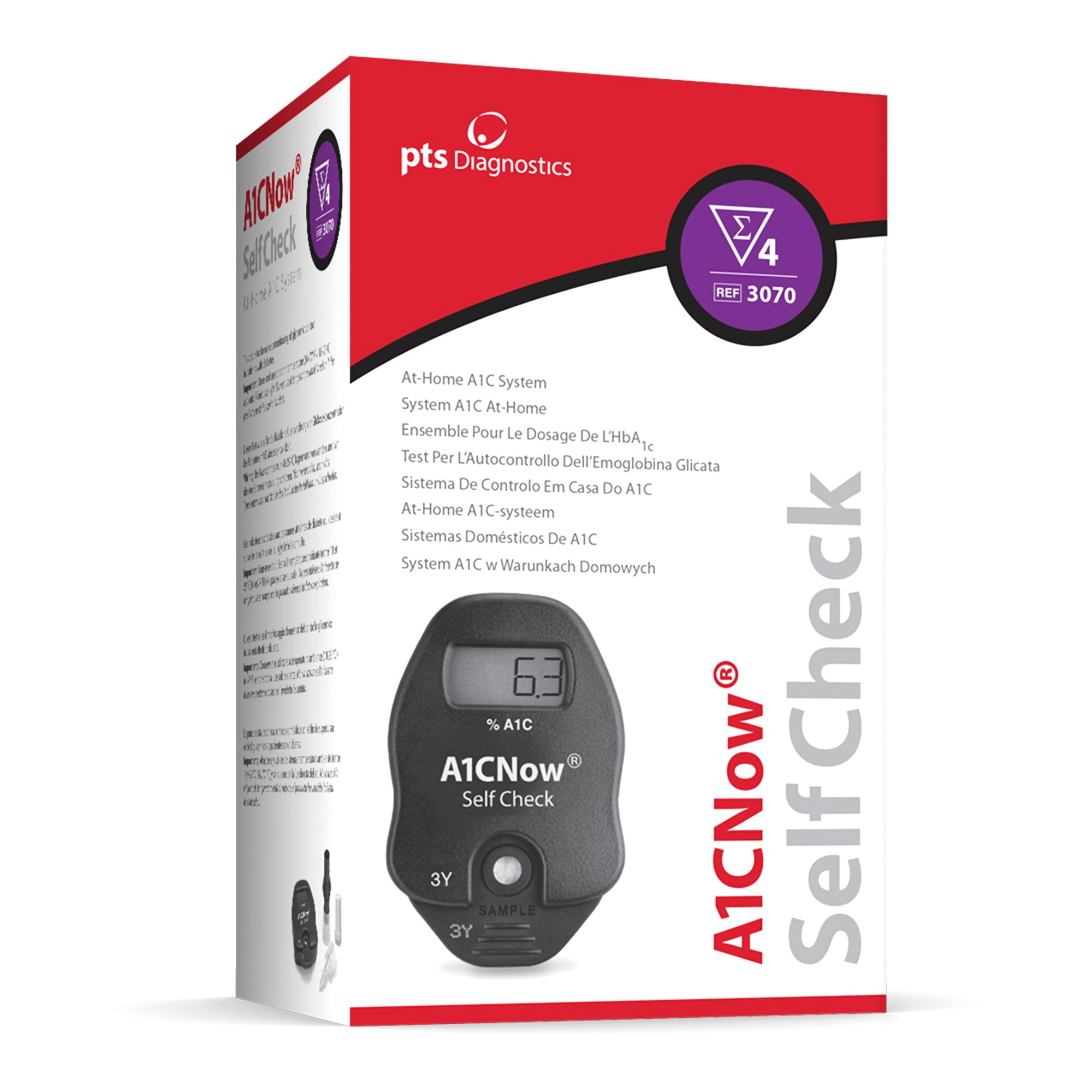 A1CNow Rapid Self Check HbA1c Test Kit PTS3070, 4 Ct