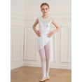 thumbnail image 3 of Jowowha Girls Irregular Dance Dress Shiny Sequins Hollow Back Lyrical Ballet Modern Lyrical Dance White 14, 3 of 7