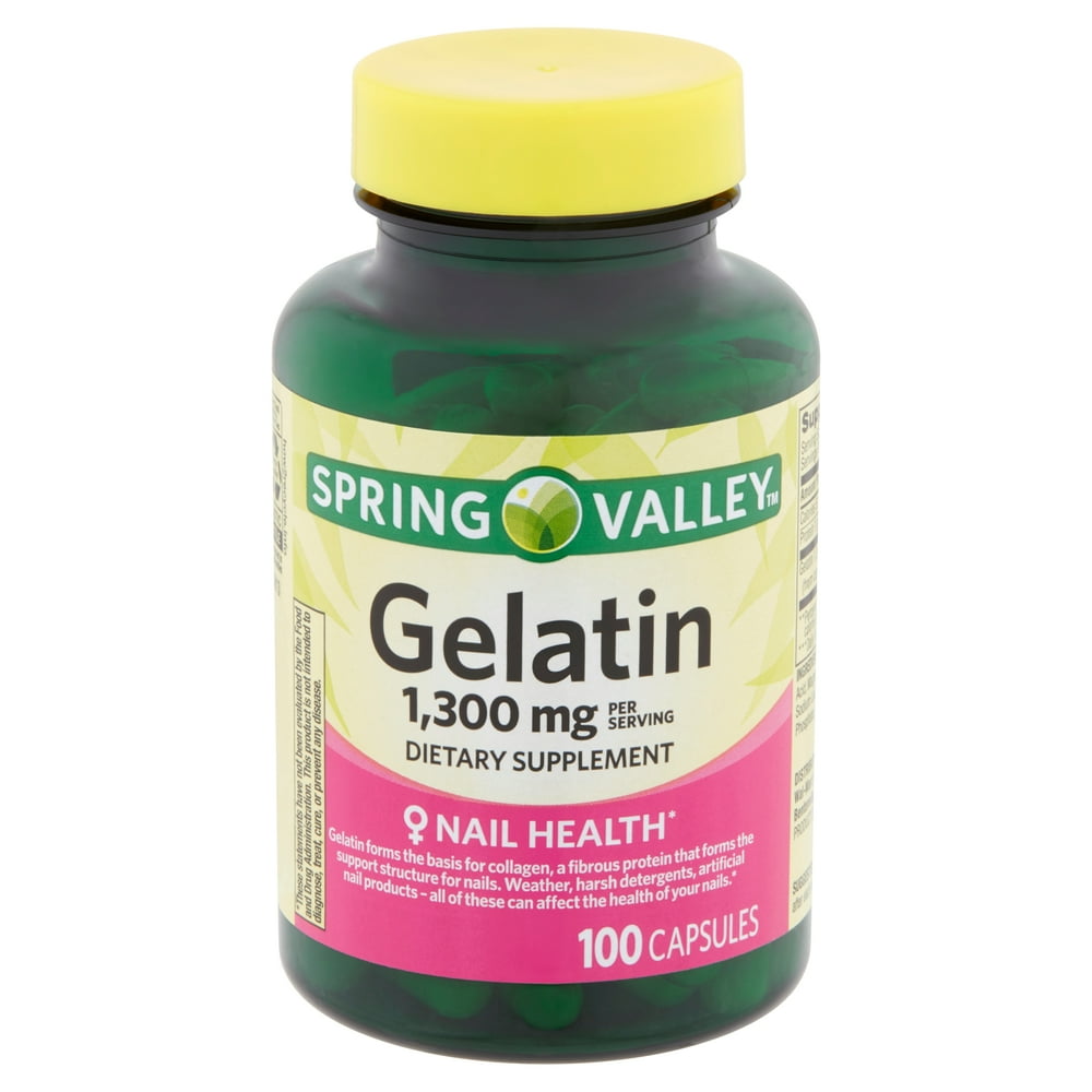 Spring Valley Gelatin Capsules, 1,300 mg, 100 count - Walmart.com ...