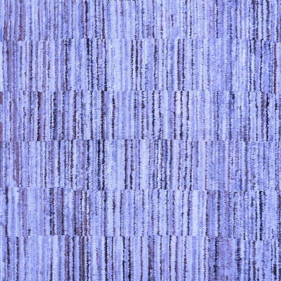 Ahgly Company Indoor Square Abstract Blue Contemporary Area Rugs, 5' Square