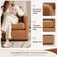 thumbnail image 5 of CHITA Swivel Accent Chairs for Living Room, Comfortable Arm Chairs for Bedroom, Faux Leather in Camel, 5 of 15