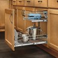 thumbnail image 3 of Rev-A-Shelf 5WB2-0918-CR 9 x 18 Inch 2-Tier Kitchen Cabinet Pull Out Wire Basket, 3 of 4