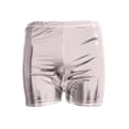thumbnail image 5 of Womens Metallic Shiny Shorts Faux Leather Shorts Hot Pants Bottoms for Dance Dance Disco Party Festival (XL, Silver), 5 of 5