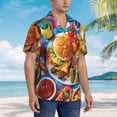 thumbnail image 3 of Fotbe Vibrant Picnic Food Spread Camisa Hawaiana para Hombre Unisex – Camisa Casual de Verano con Botones de Manga Corta de Algodón y Lino,Medium, 3 of 7