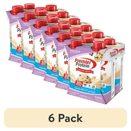 (6 pack) Premier Protein Shake, Cookie Dough, 30g Protein, 11 fl oz, 4 Ct