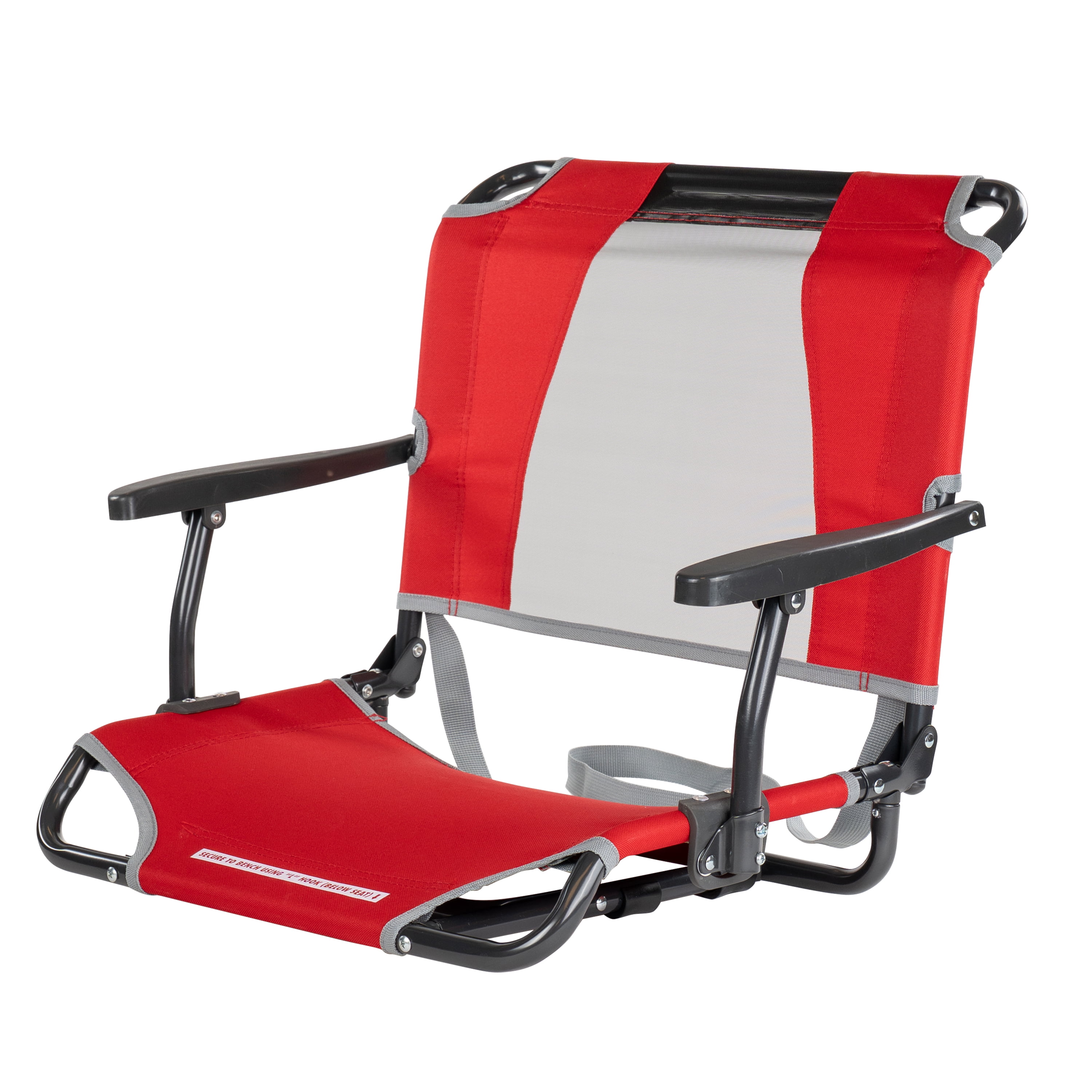 GCI Outdoor Big Comfort Stadium Seat with Armrests Red Bleacher Chair for Back Support