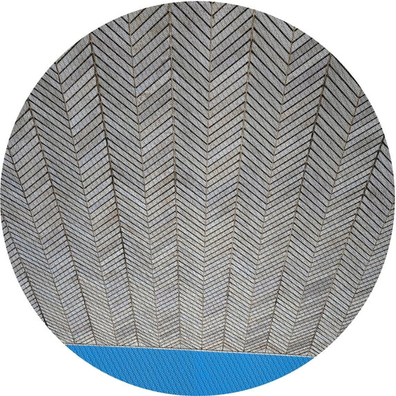 Ahgly Company Machine Washable Indoor Round Transitional Iron Gray Area Rugs, 8' Round