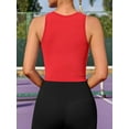 thumbnail image 5 of Anwell Ribbed Seamless Tank Top for Womens High Neck Cropped Tops Built-in Bra, 5 of 5