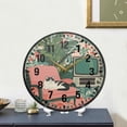 thumbnail image 4 of Yayeee Wall Clock Battery Operated 9.5" Silent Quartz Non-Ticking for Living Room Decor, Pink and White Cat, 4 of 8