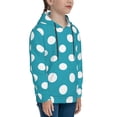 thumbnail image 3 of Honeii Sky Blue And White Polka Dot Pattern Long-Sleeve Hooded Sweatshirt Pullover Hoodie for Boys and Grils-Small, 3 of 6