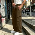 thumbnail image 3 of Iyufng Men's Knee Pleated Detail Wide Leg Casual Sweat Pants Drawstring Elastic Waist with Side Pockets, 3 of 9