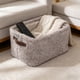 thumbnail image 1 of Contenedor de tela de felpa con asas | Organizador plegable de 33 x 23 x 18 cm para juguetes, ropa y artículos de bebé | Gris o blanco para dormitorio, armario y guardería, 1 of 6