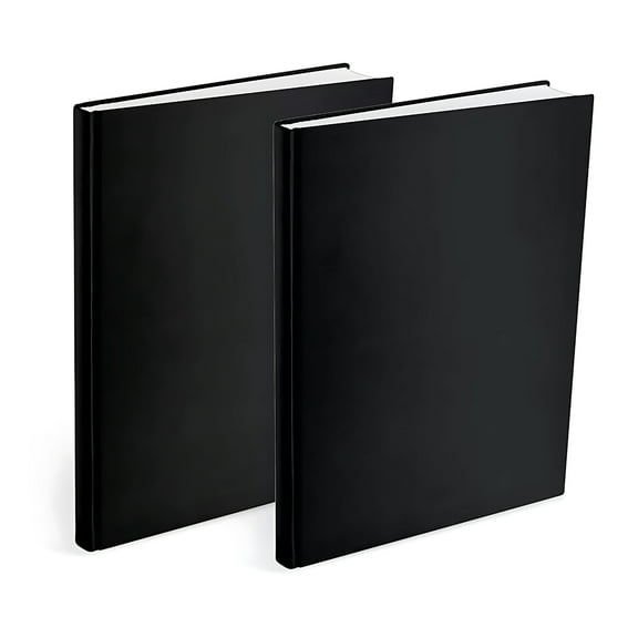 Molly & Mo Stretchable Book Covers, One Size, Solid Colors, Set of 2, Fits up to 8x10 inches (Black)