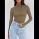 thumbnail image 5 of Camisetas de Larga para Mujer, Ropa Interior Térmica Básica de Otoño, Ropa de Invierno Café L, 5 of 10