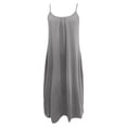 thumbnail image 6 of Ticikt Womens Maxi Dress 2026 Casual Strap Plus Size Loose Plain Long Office Summer Beach Travel Dresses,Color:Light Gray,Size:M, 6 of 6