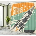 thumbnail image 5 of Ambesonne Outer Space Shower Curtain, Stars Writing, 69"Wx84"L, Multicolor, 5 of 5