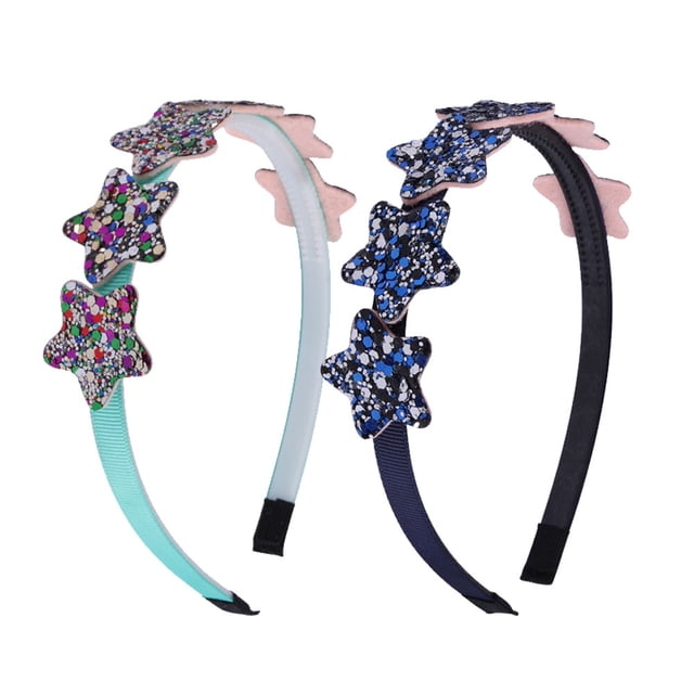 Bandas Laklulu para niñas pequeñas bandas de lentejuelas con dientes banda antideslizante accesorios para el cabello (2 piezas)