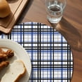 thumbnail image 3 of Blue Black Plaid Round 13 Inch Placemats Set of 6, Farmhouse Blue Black Checkered HeatResistant Non Slip Place Mats for Dining Table, Wipeable Braided Kitchen Table Mats for Housewarming, 3 of 9