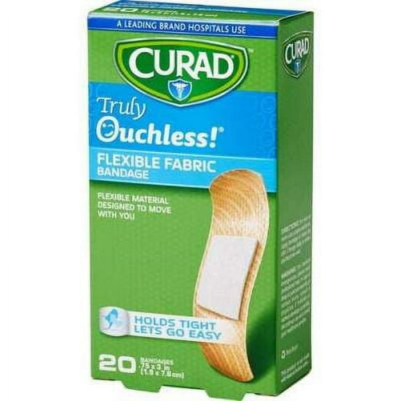 3Pc Curad Truly Ouchless Silicone Flexible Fabric Bandages (CUR5002)D6