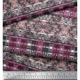 thumbnail image 3 of Soimoi Cotton Duck Fabric Check & Damask Ethnic Decor Fabric Printed Yard 56 Inch Wide, 3 of 3