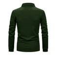 thumbnail image 4 of MLANM Mens Casual Long Sleeve Plaid Collar Polo Shirt Slim Fit Basic Shirts, S Dark Green, 4 of 5