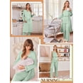 thumbnail image 4 of Ekouaer Nursing Pajamas Maternity Robe Set 3 Pieces Postpartum Maternity Pajama Set Pregnancy Breastfeeding Pj, 4 of 6
