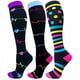 thumbnail image 1 of Calcetines deportivos de presión para mujer, 3 pares, para correr, hasta la pantorrilla, elásticos, largos, de nailon, 1 of 2