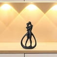 thumbnail image 3 of perfk Couple Statue Lovers Sculpture for Tabletop Entrance Cabinet Home Decoration Black, 3 of 8