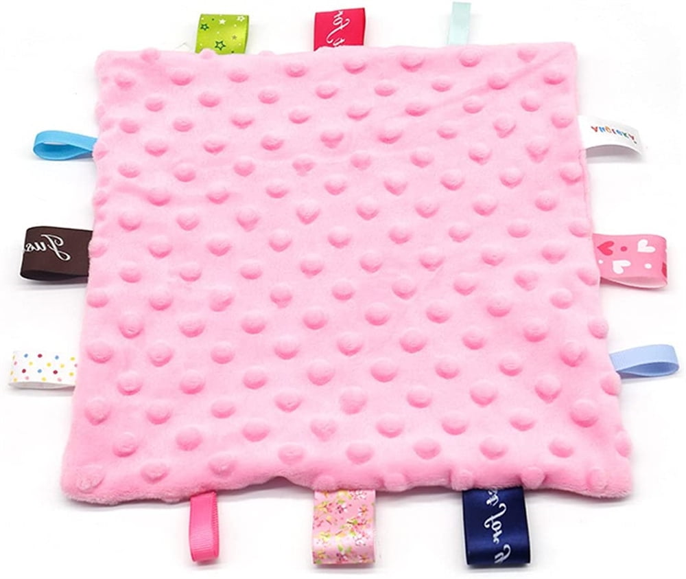 NOGIS Tag Baby Security Blanket, Soothing Taggies Blankets, Minky Dots
