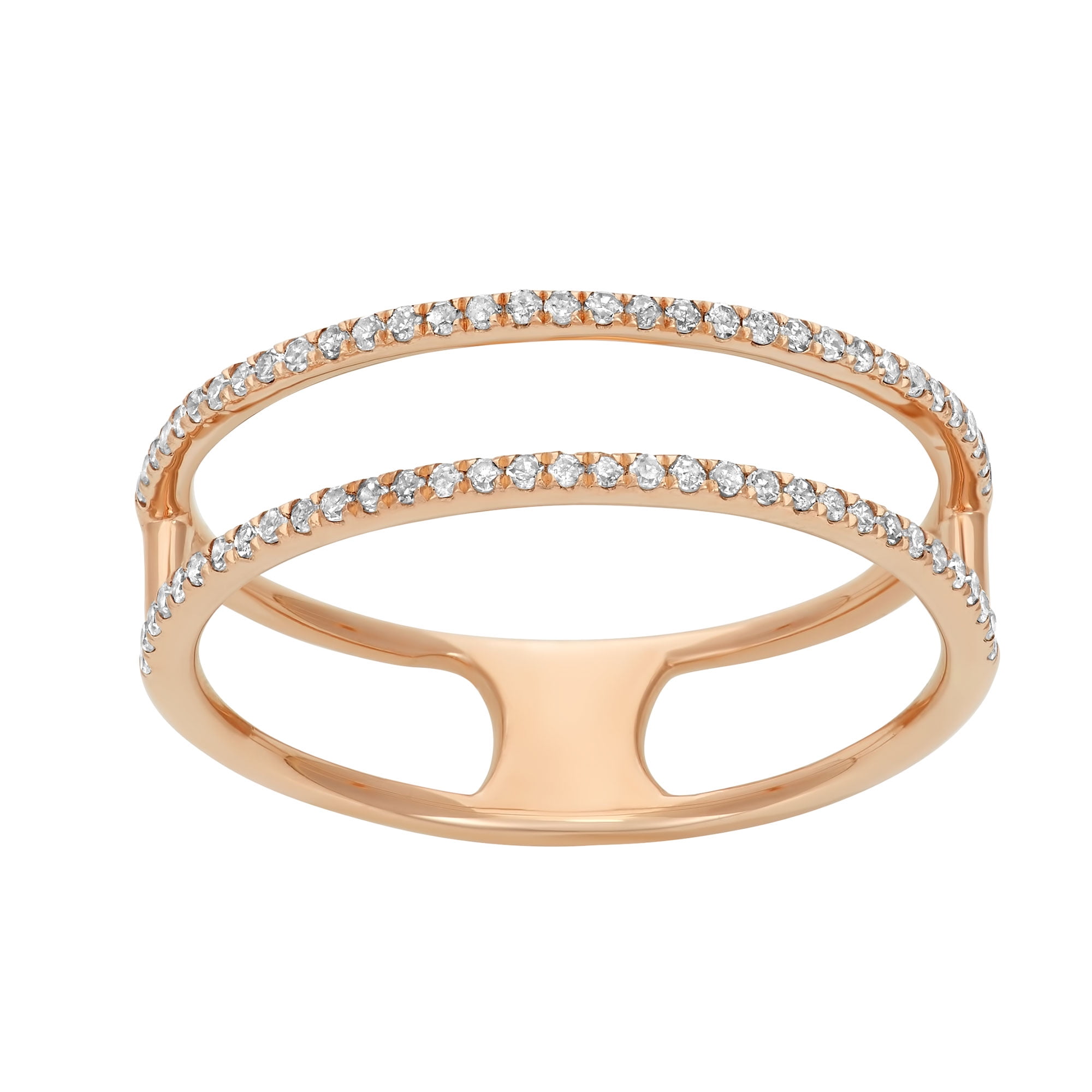 Juliette Collection 14KT Gold and Diamond 2Row Open Fashion Ring