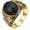 Gold-Black, variant on Retro Large Tiger Eye Stone Turquoise Wedding Ring For Men Classical Gothic Stainless Steel Rings