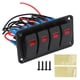 thumbnail image 2 of Panel de interruptor de Automóvil, anti corrosio DC12V 24V 4 Panel de Interruptor de Balancín de Pandillas 20a 10a Iluminación Roja Con Pegatina para Bote, 2 of 7