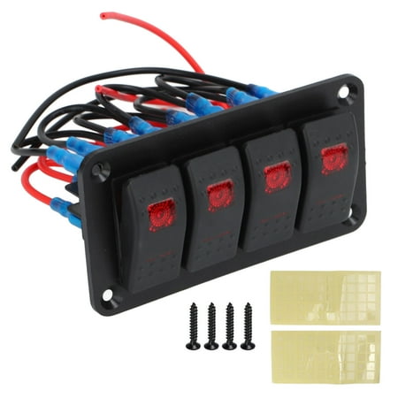 Red LED Rocker Switch,Rocker Switch Panel 4 Rocker Switch Panel Rocker ...