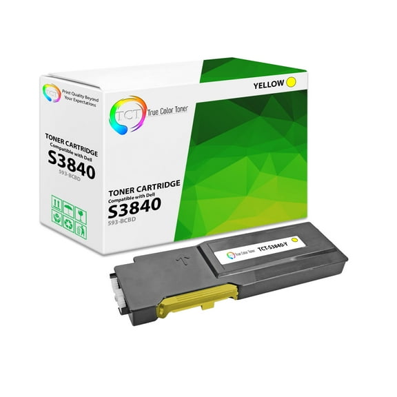 TCT S3840 Yellow Toner Cartridge - Compatible With Dell S3840 S3845 593-BCBD Yellow