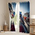 thumbnail image 3 of Castle Fairy Dynamic Racing Bike Blackout Curtains Set of 2 (52x84 Each) for Teens, Motion Blur Circuit Window Curtains for Sport Bedroom, Blue Red, 3 of 6