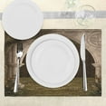 thumbnail image 3 of Ambesonne Gothic Place Mats Set of 4, Retro Arch in Garden, Standard Size, Green Beige, 3 of 6