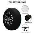 thumbnail image 2 of Salouo Teal Turquoise And White Polka Dot Print Spare Tire Cover 14-17 inch Spare Tire Protector Universal Tough Tire Wheel Cover for Trailer SUV and Truck-17 inch, 2 of 6