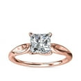 thumbnail image 1 of 1.00 Carat Excellent Princess Cut Natural Diamond Beautiful Solitaire Bridal Ring for Bride Solid 18K Rose Gold Size 5, 1 of 8